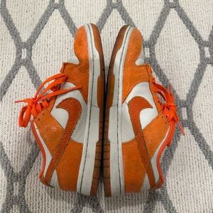 Nike Bright Orange and White Sneakers Dunks